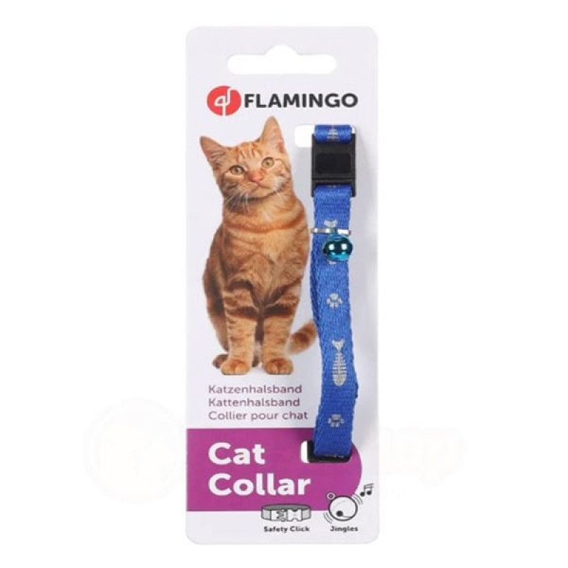 Flamingo Balık Desenli Boyun Tasması Mavi | Kedi Boyun Tasması Flamingo Balık Desenli Boyun Tasması Mavi | Kedi Boyun Tasması