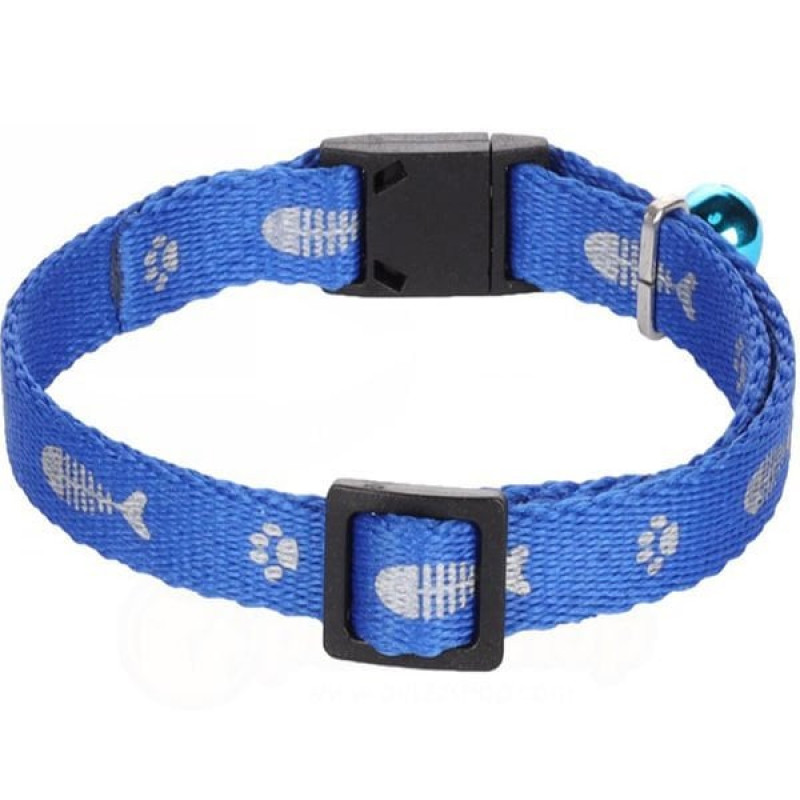 Flamingo Balık Desenli Boyun Tasması Mavi | Kedi Boyun Tasması