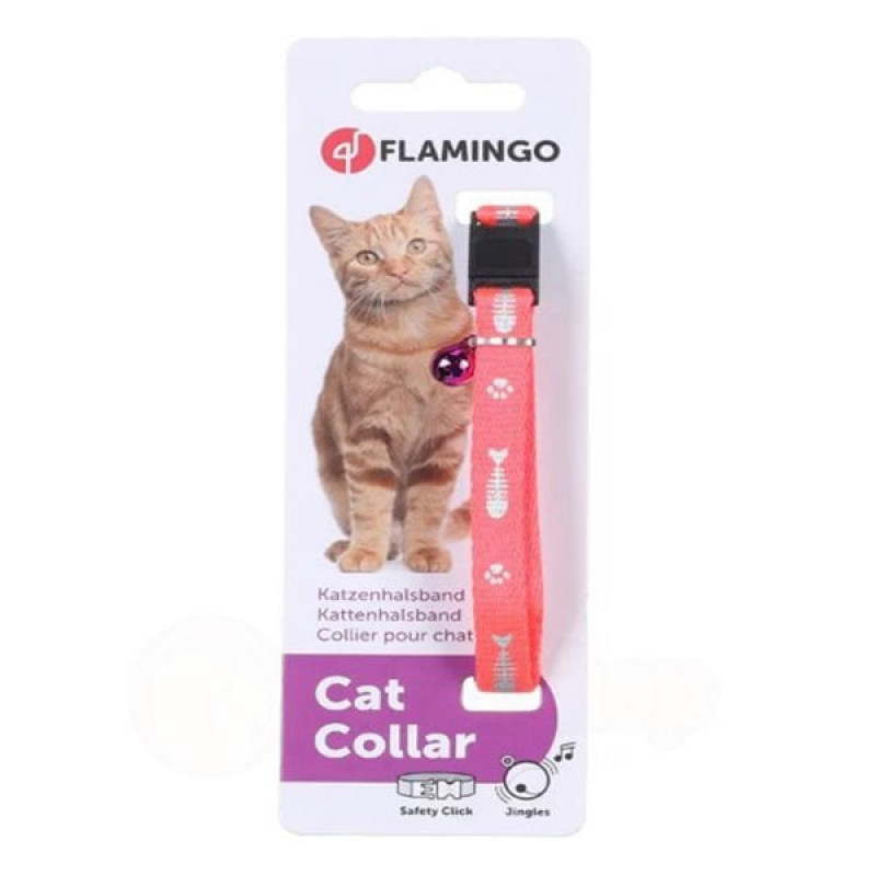 Flamingo Balık Desenli Boyun Tasması Pembe | Kedi Boyun Tasması Flamingo Balık Desenli Boyun Tasması Pembe | Kedi Boyun Tasması