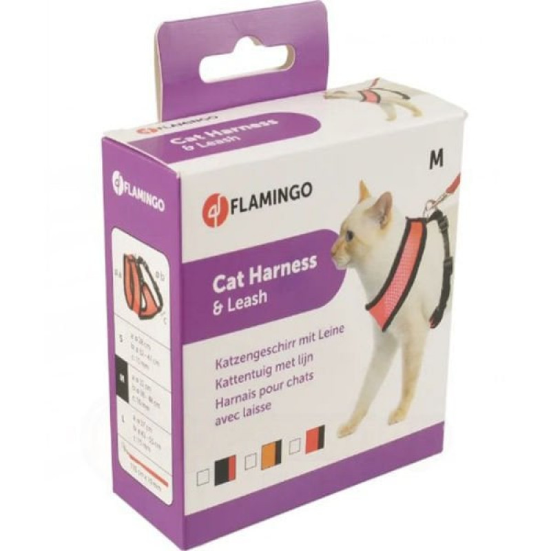 Flamingo File Göğüs Tasması Turuncu | Kedi Göğüs Tasması Flamingo File Göğüs Tasması Turuncu | Kedi Göğüs Tasması