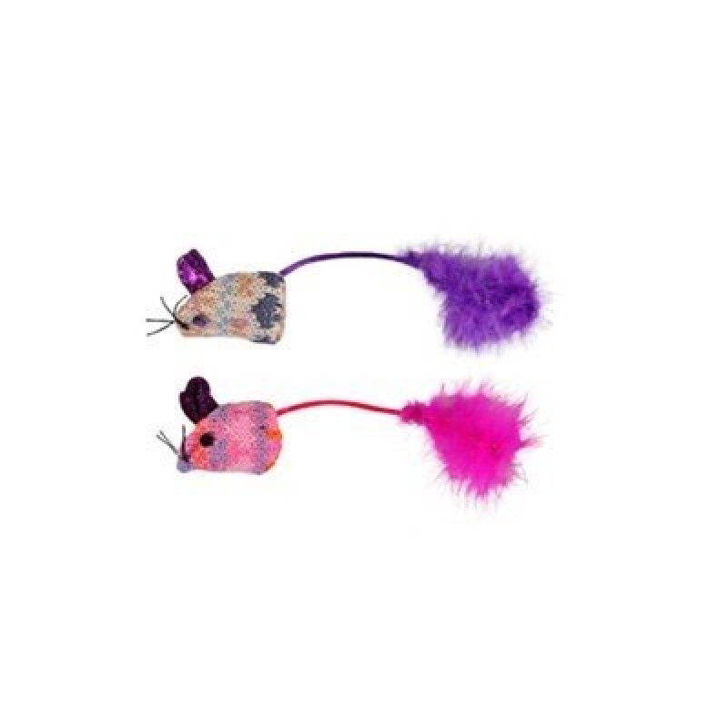 Flamingo Mohaire Tüylü Fare Oyuncak 2 Li | Kedi Fare Oyuncak