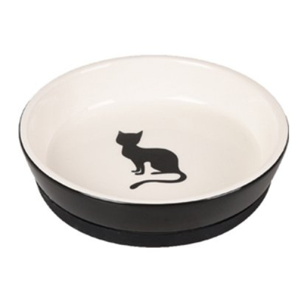 Flamingo Nala Seramik Kaydırmaz Mama Kabı Siyah | Seramik Mama Ve Su Kabı