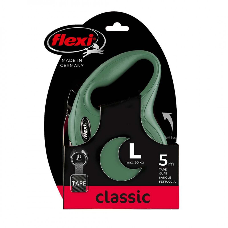 Flexi New Classic 5 Mt Şerit Otomatik Köpek Gezdirme Tasması Large Yeşil