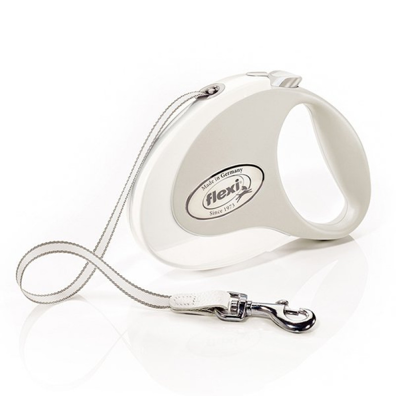 Flexi Style Şerit Otomatik Gezdirme Tasması 5MT Medium White | Otomatik Köpek Tasması Flexi Style Şerit Otomatik Gezdirme Tasması 5MT Medium White | Otomatik Köpek Tasması