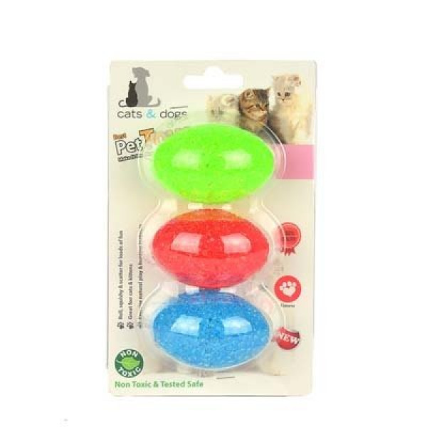 Flip Elips 3'Lü Çıngıraklı Oyun Topu | Kedi Top Oyuncak