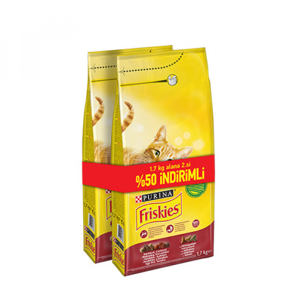 Friskies 2 Adet Beef & Chicken & Vegetables 1,7 Kg | Sığır Etli Kuru Kedi Maması