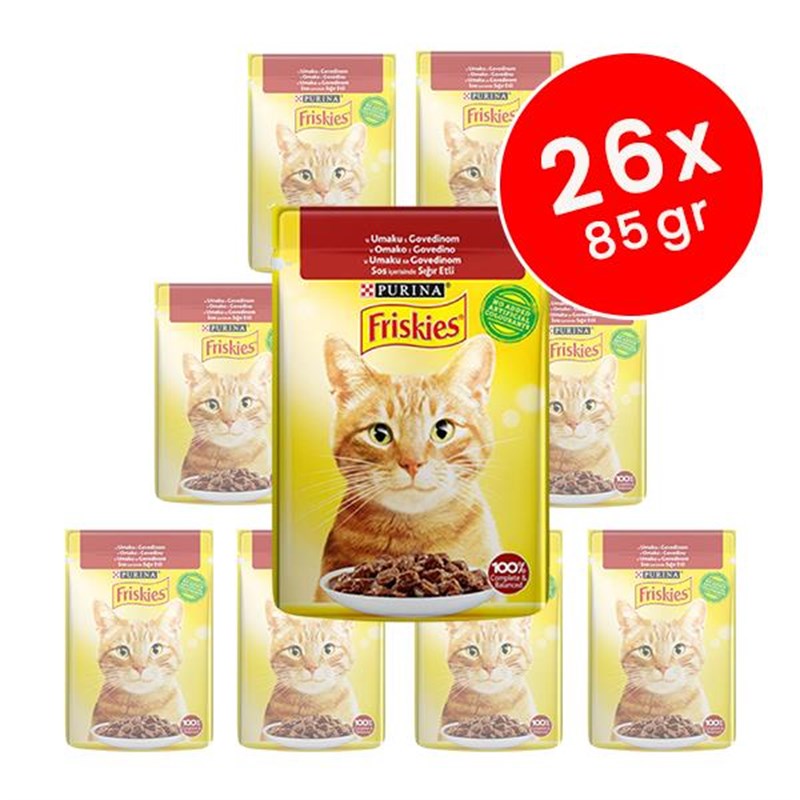 Friskies 26 Adet Beef Chunks in Gravy 85 Gr | Sığır Etli Yaş Kedi Maması Friskies 26 Adet Beef Chunks in Gravy 85 Gr | Sığır Etli Yaş Kedi Maması