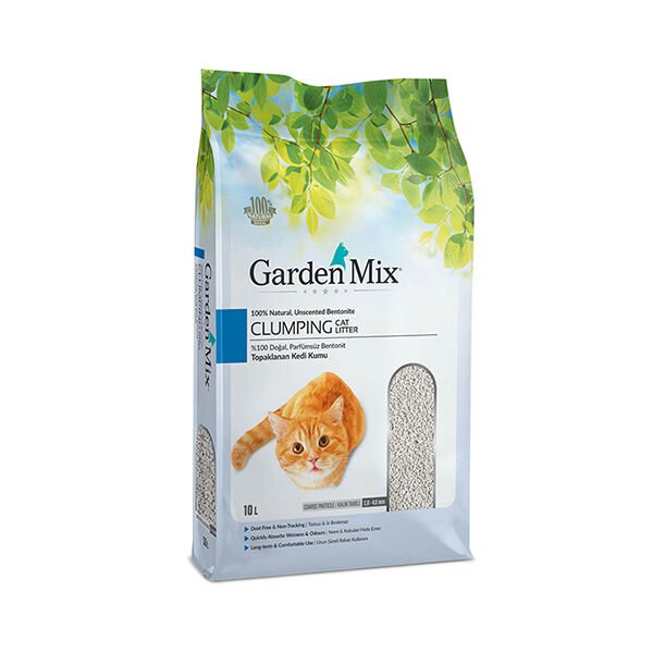 Garden Mix 10 Lt Kalın Taneli Kokusuz | Doğal Kedi Kumu