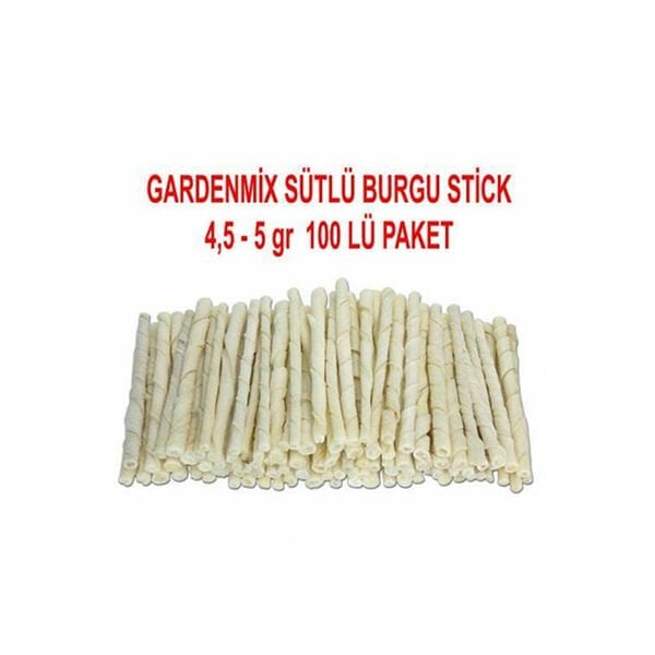 Garden Mix 100 Adet Sütlü Burgu Stick 5 Gr | Köpek Kemik Ödül Maması
