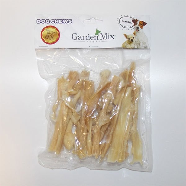 Garden Mix 100 Gr Beyaz Kurutulmuş Kuzu Kelle Derisi | Kurutulmuş Köpek Ödül Maması