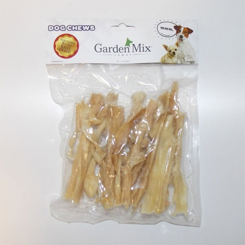 Garden Mix 100 Gr Beyaz Kurutulmuş Kuzu Kelle Derisi | Kurutulmuş Köpek Ödül Maması Garden Mix 100 Gr Beyaz Kurutulmuş Kuzu Kelle Derisi | Kurutulmuş Köpek Ödül Maması