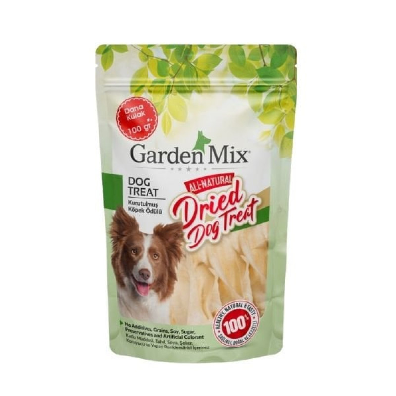 Garden Mix 100 Gr Kurutulmuş Dana Kulak Köpek Ödül Maması 