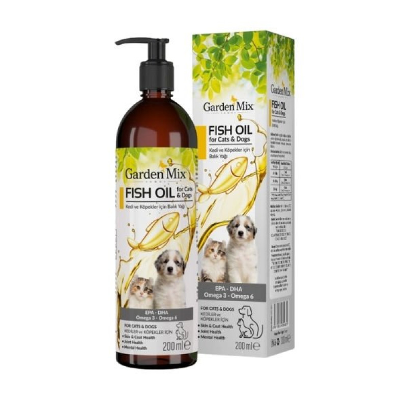Garden Mix 200 Ml Deri ve Tüy Sağlığı için Kedi ve Köpek Somon Yağı 