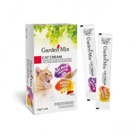 Garden Mix 24 Adet Cat Cream Somon ve Ördek 15 Gr | Kedi Sıvı Ödül Maması Garden Mix 24 Adet Cat Cream Somon ve Ördek 15 Gr | Kedi Sıvı Ödül Maması