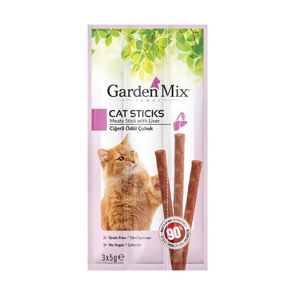 Garden Mix 3'lü Ciğer Stick 15 Gr | Stick Kedi Ödül Maması