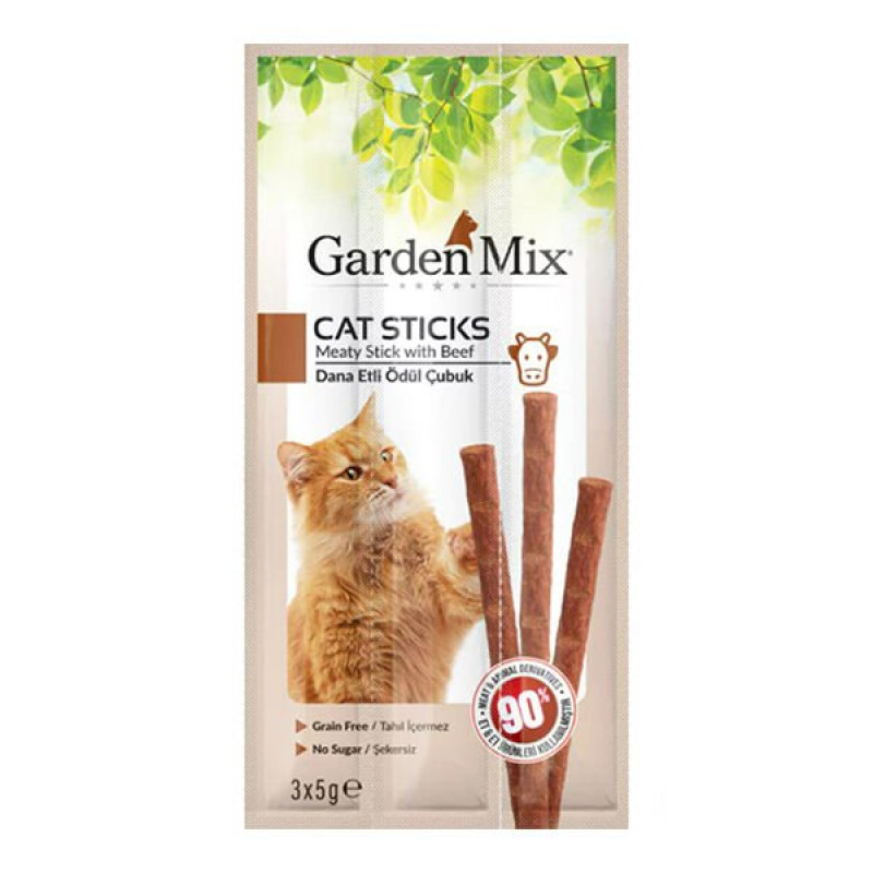 Garden Mix 3'lü Dana Stick 5 Gr | Stick Kedi Ödül Maması Garden Mix 3'lü Dana Stick 5 Gr | Stick Kedi Ödül Maması