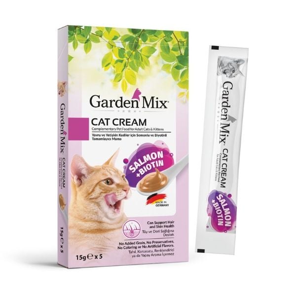 Garden Mix 5 Adet Somon ve Biyotin 15 Gr | Kedi Sıvı Ödül Maması