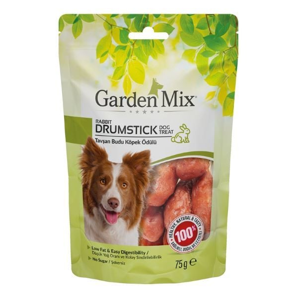 Garden Mix 75 Gr Rabbit Drumstick Tavşan Budu | Köpek Atıştırmalık Ödül Maması