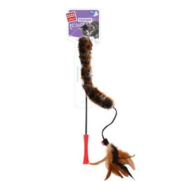 Gigwi 53 Cm Feather Teaser Kuyruklu Doğal Tüylü Olta | Kedi Oltası