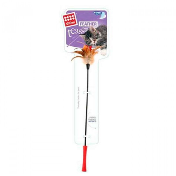 Gigwi 60 Cm Feather Teaser Doğal Tüylü Olta Oyuncak | Kedi Oltası