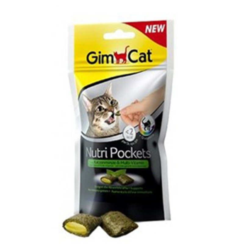 GimCat 60 Gr Nutri Pockets with Catnip and Multi-Vitamin | Kedi Bisküvi Ödül Maması