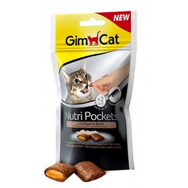 Gimcat 60 Gr Nutripockets Poultry & Biotin | Kedi Bisküvi Ödül Maması