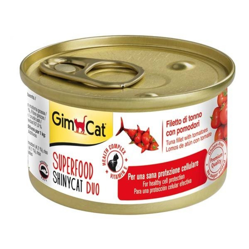 Gimcat 70 gr Shinycat Fileto Ton Balıklı Ve Domatesli Yetişkin Gimcat 70 gr Shinycat Fileto Ton Balıklı Ve Domatesli Yetişkin