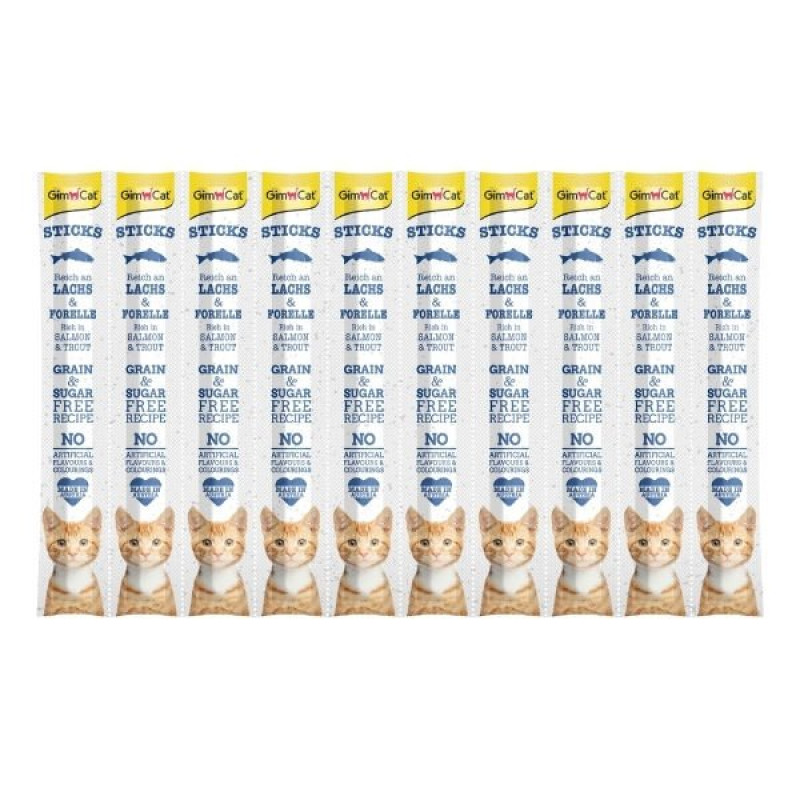 Gimcat Sticks 50 Gr Somonlu ve Alabalıklı Çubuk Kedi Ödül Maması 