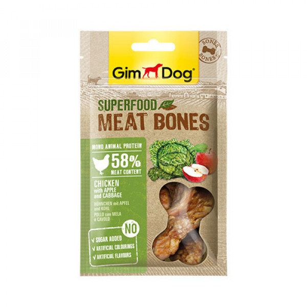 Gimdog 70 Gr Superfood Meat Bones Chicken with Apple and Cabbage | Köpek Atıştırmalık Ödül Maması
