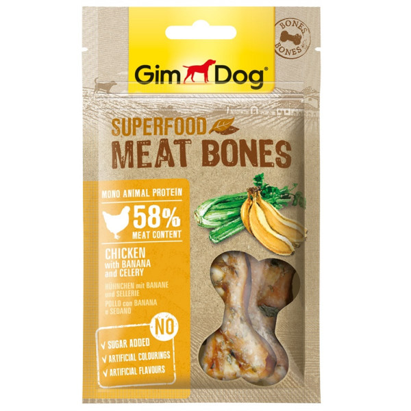 Gimdog 70 Gr Superfood Meat Bones Chicken with Banana and Celery | Köpek Atıştırmalık Ödül Maması