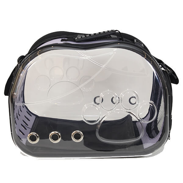 Glipet 42x26x35 cm Şeffaf Pati Desenli Taşıma Çantası Gri | Köpek Taşıma Çantası Ve Kafes