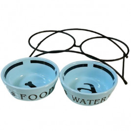 Gold 12 Cm İkili Seramik Metal Ayaklı Mavi 2x0.3 Lt | İkili Mama Ve Su Kabı Gold 12 Cm İkili Seramik Metal Ayaklı Mavi 2x0.3 Lt | İkili Mama Ve Su Kabı