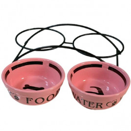 Gold 12 Cm İkili Seramik Metal Ayaklı Pembe 2x0.3 Lt | İkili Mama Ve Su Kabı Gold 12 Cm İkili Seramik Metal Ayaklı Pembe 2x0.3 Lt | İkili Mama Ve Su Kabı