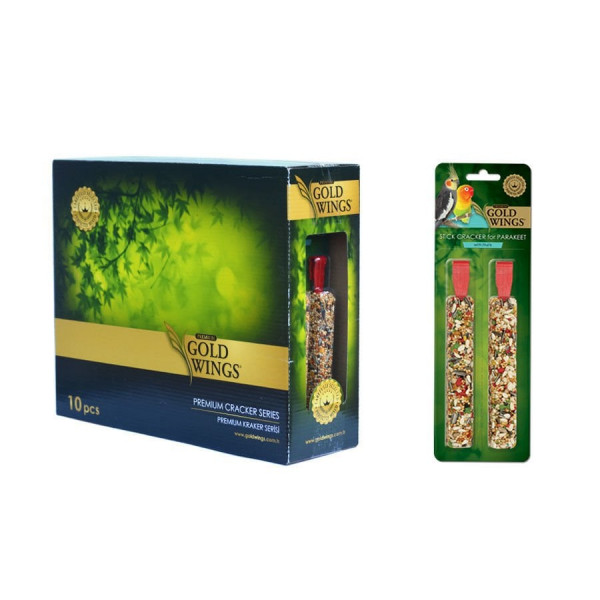 Gold Wings 2 Adet Premium Kraker Meyve | Kuş Krakeri