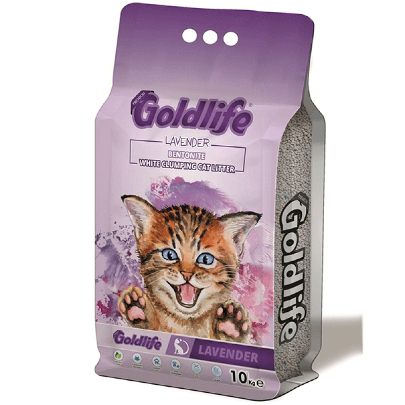 GoldLife 10 Lt Lavanta Kokulu Topaklanan Bentonit İnce Taneli Kedi Kumu | Doğal Kedi Kumu GoldLife 10 Lt Lavanta Kokulu Topaklanan Bentonit İnce Taneli Kedi Kumu | Doğal Kedi Kumu