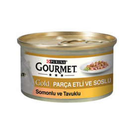 Gourmet Gold 85 Gr Chunks in Gravy Salmon & Chicken | Balıklı Yaş Kedi Maması Gourmet Gold 85 Gr Chunks in Gravy Salmon & Chicken | Balıklı Yaş Kedi Maması