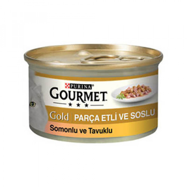 Gourmet Gold 85 Gr Chunks in Gravy Salmon & Chicken | Balıklı Yaş Kedi Maması
