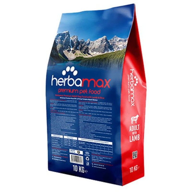 Herbamax Adult Kuzu Etli Yetişkin Köpek Maması 10 Kg | Yetişkin Köpek Kuru Maması