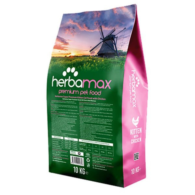 Herbamax Kitten Tavuklu Yavru Kedi Maması 10 Kg | Yavru Kedi Kuru Maması
