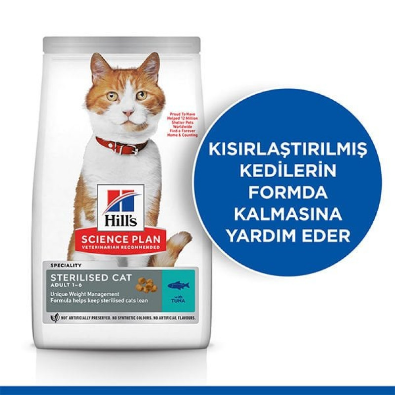 Hill's 15 Kg Science Plan Young Adult Sterilised Tuna | Kısırlaştırılmış Kedi Maması