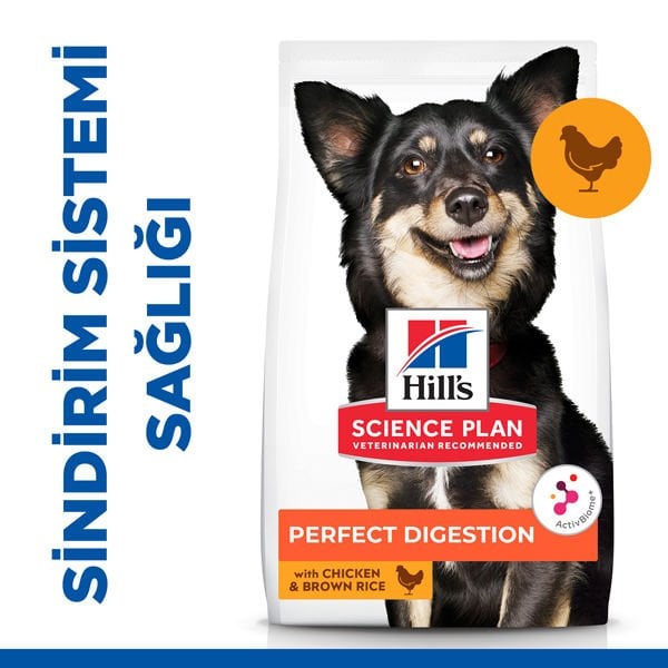Hill's 3 Kg Science Plan Perfect Digestion Small & Mini Tavuk ve Kahverengi Pirinç | Yetişkin Köpek Kuru Maması