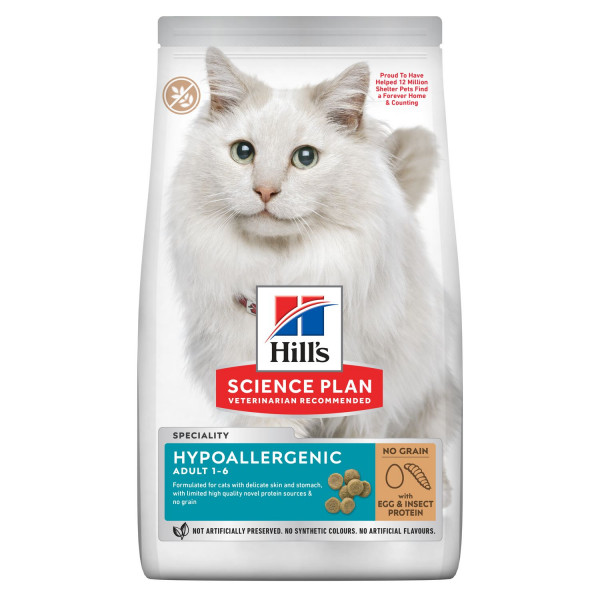 Hill's Science Plan 1.5 Kg Hypoallergenic Adult Yumurta ve Böcek | Hipoalerjenik Kedi Maması
