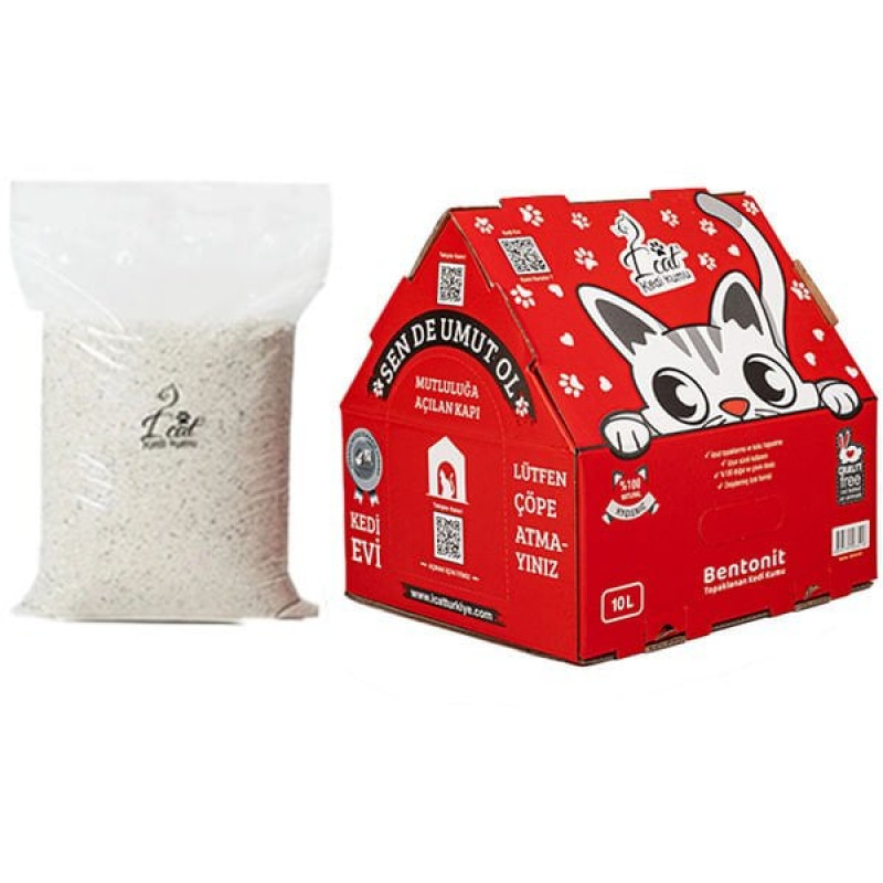I Cat 10 Lt Minder Hediyeli Kedi Evine Dönüşen Hızlı Topaklanan Kokusuz Kum | Doğal Kedi Kumu I Cat 10 Lt Minder Hediyeli Kedi Evine Dönüşen Hızlı Topaklanan Kokusuz Kum | Doğal Kedi Kumu