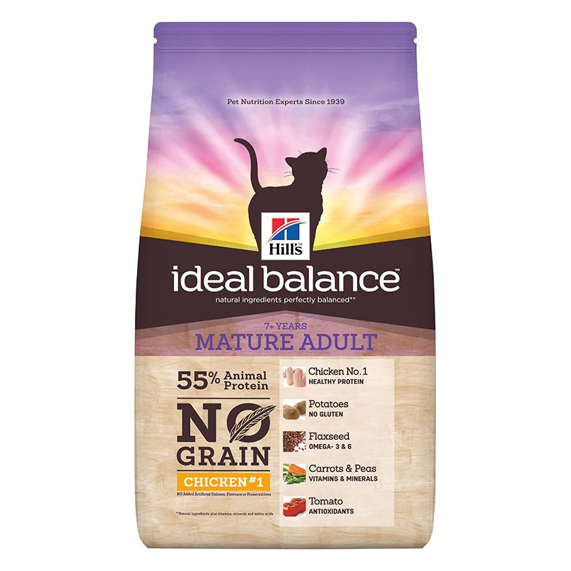Hill's Ideal Balance 1,5 Kg Mature Adult +7 No Grain Chicken & Potato | Yetişkin Kuru Kedi Maması