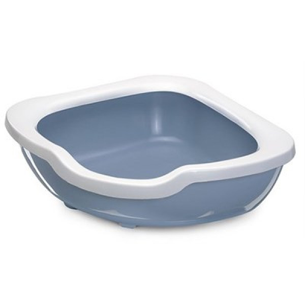 İmac 50x65x15.5 Cm Fred Köşe Açık Tuvalet Mavi | Açık Kedi Tuvaleti