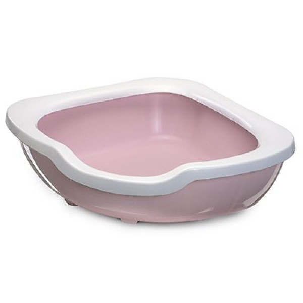İmac 50x65x15.5 Cm Fred Köşe Açık Tuvalet Pembe | Açık Kedi Tuvaleti