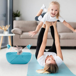 Baggy Kemirgen ve Yavru Kedi Taşıma Çantası Açık Mavi 36x25x29 Cm