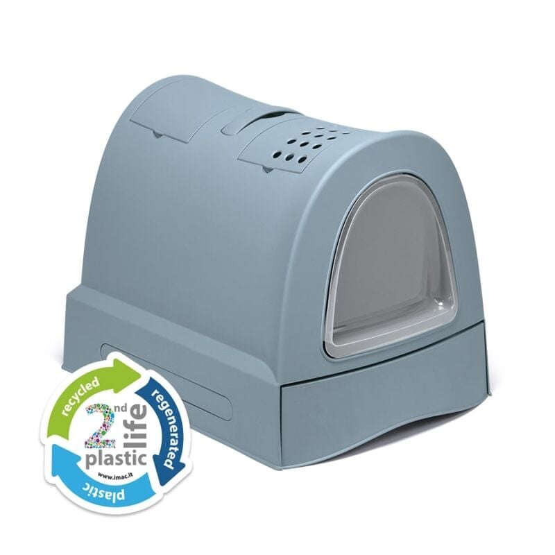 İmac Zuma Çekmeceli Kapalı Kedi Tuvaleti Mavi 40x56x42.5 Cm