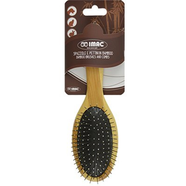 Imac 23x6.5 Cm Yumusak Uçlu Telli Bambu Tarama Fırçası | Köpek Tarağı