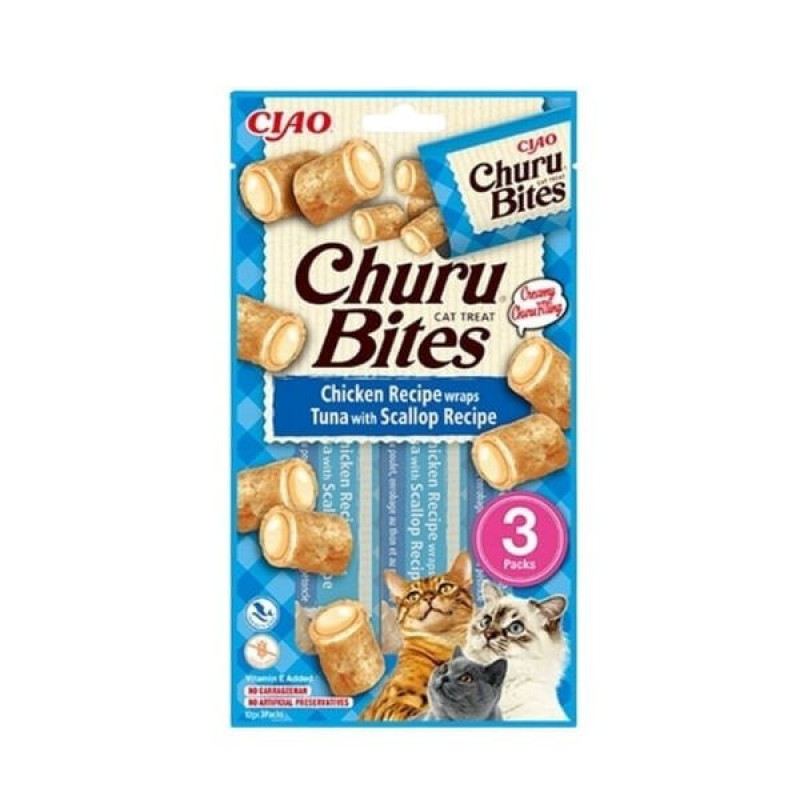 Inaba 3 Adet Ciao Churu Bites Tavuk Deniz Tarağı ve Ton 10 Gr | Kedi Atıştırmalık Ödül Maması Inaba 3 Adet Ciao Churu Bites Tavuk Deniz Tarağı ve Ton 10 Gr | Kedi Atıştırmalık Ödül Maması